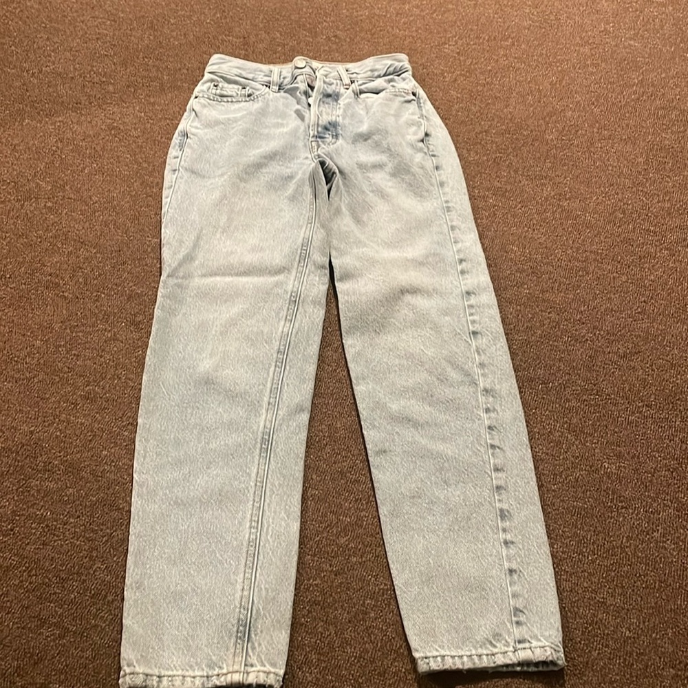 Light washed jeans (Pacsun) in Ultra High Rise Slim (size 22).